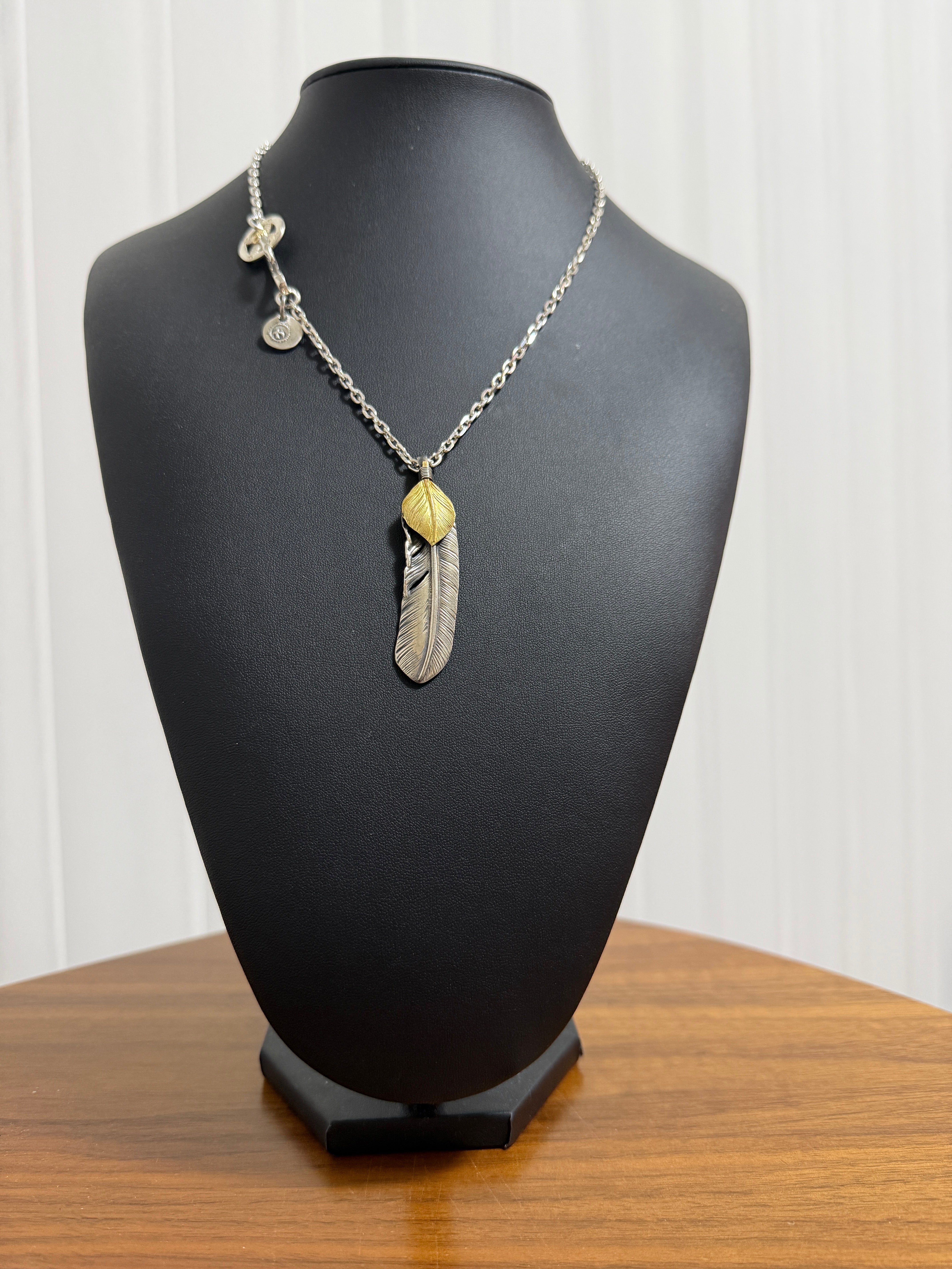 【Tさま専用】ゴローズ 上金特大フェザー右+SV太陽inメタル小+金メタルホイール付イーグルフック細角チェーン(47cm)セットアップ