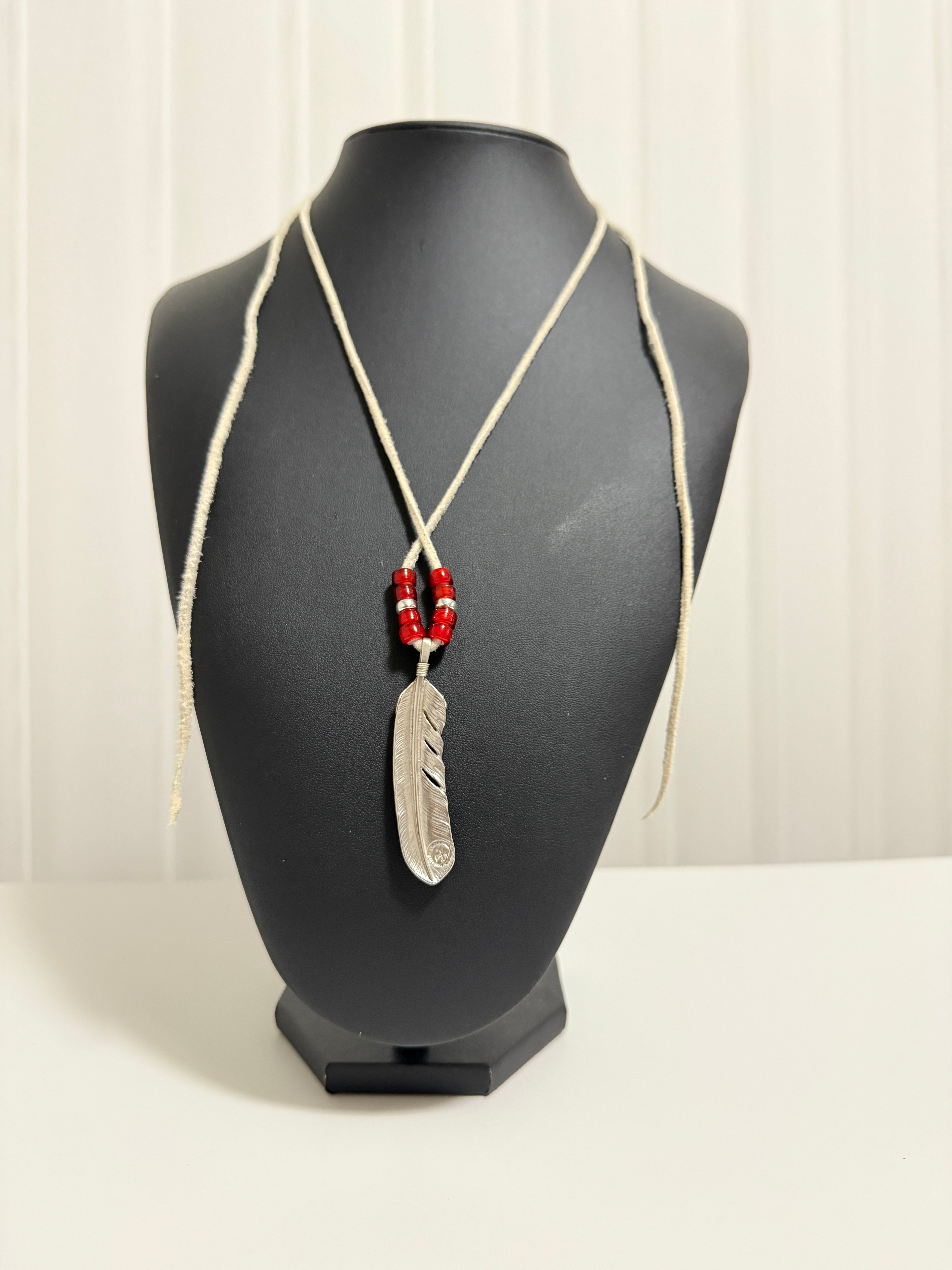 ゴローズ my first goro's提案セット 上銀特大フェザー+ビーズ鹿革紐