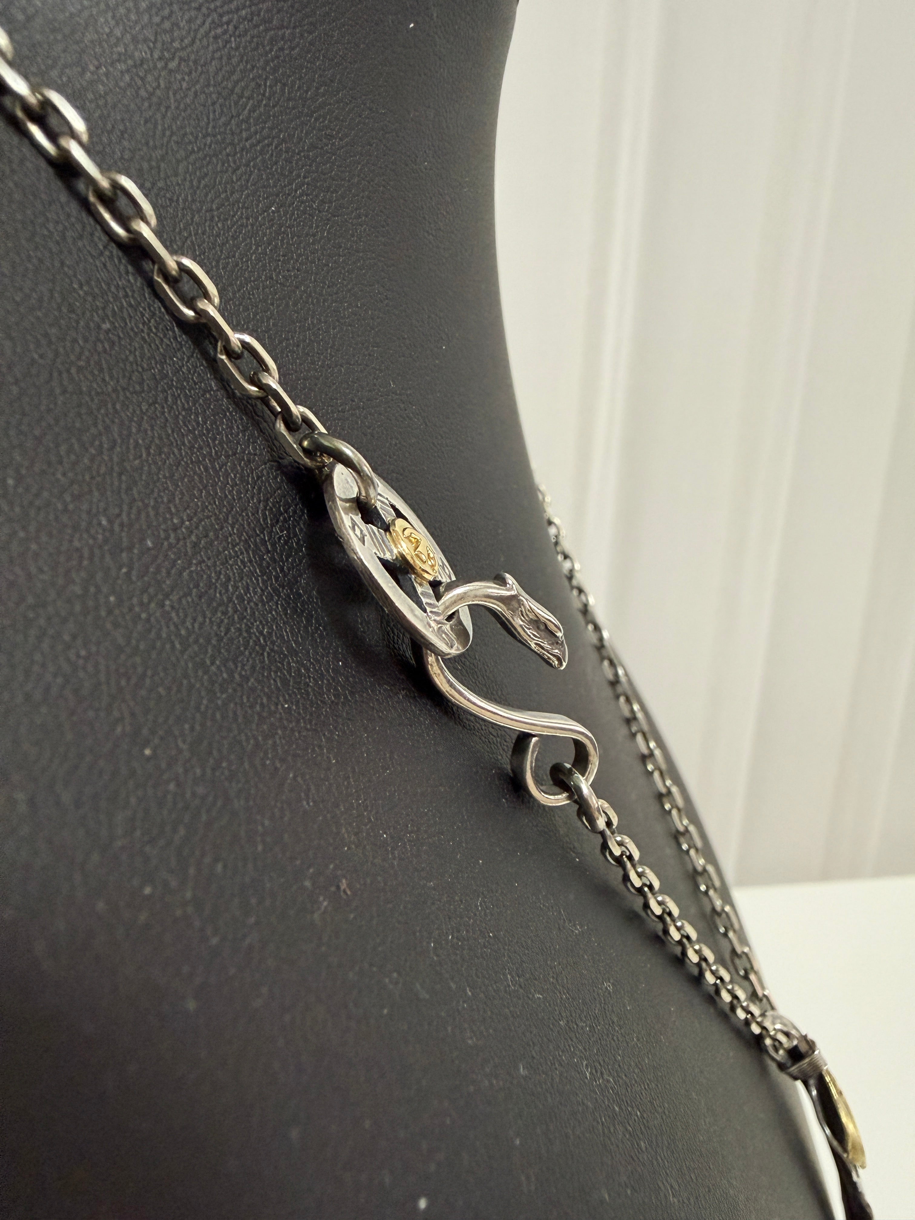 ゴローズ 上金特大フェザー右+金メタルホイール付イーグルフック細角チェーンセットアップ