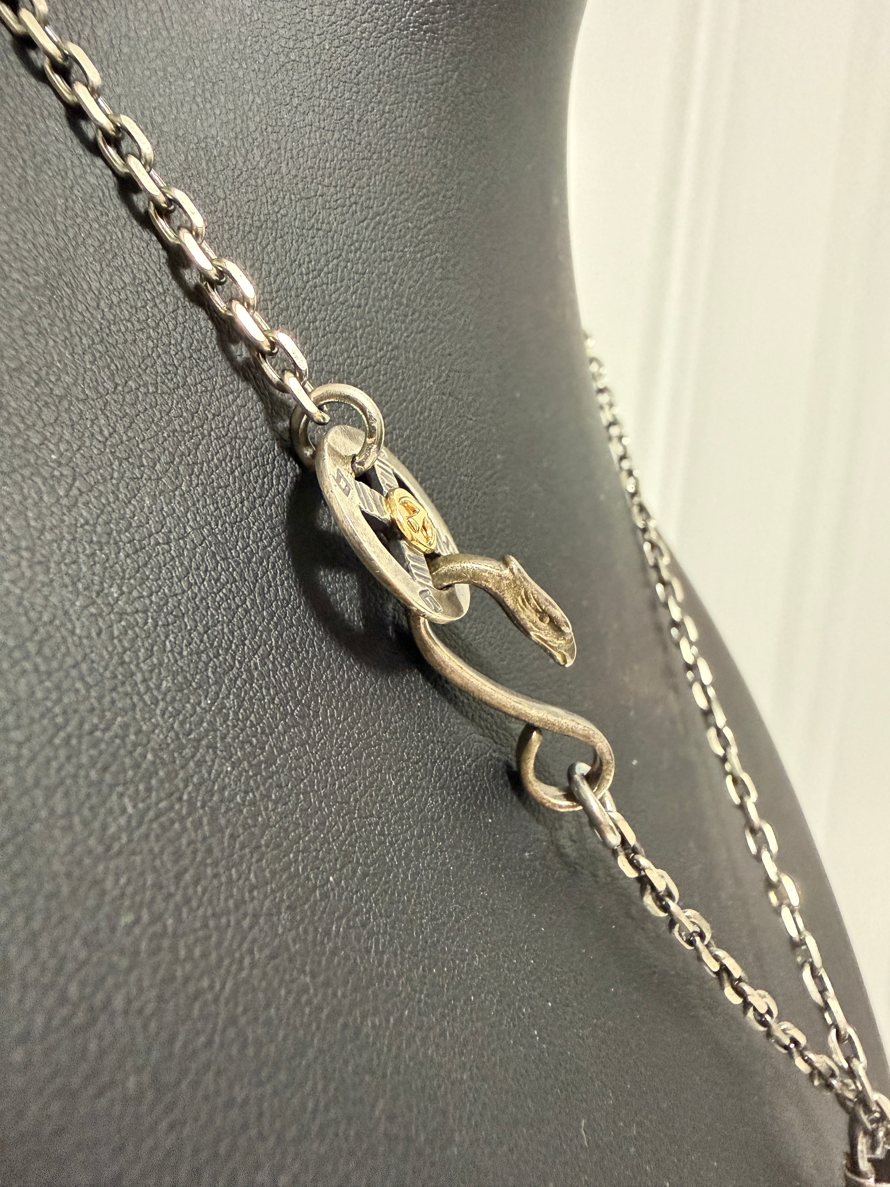 ゴローズ 上金特大フェザー左+金メタル付イーグルフック細角チェーンセットアップ