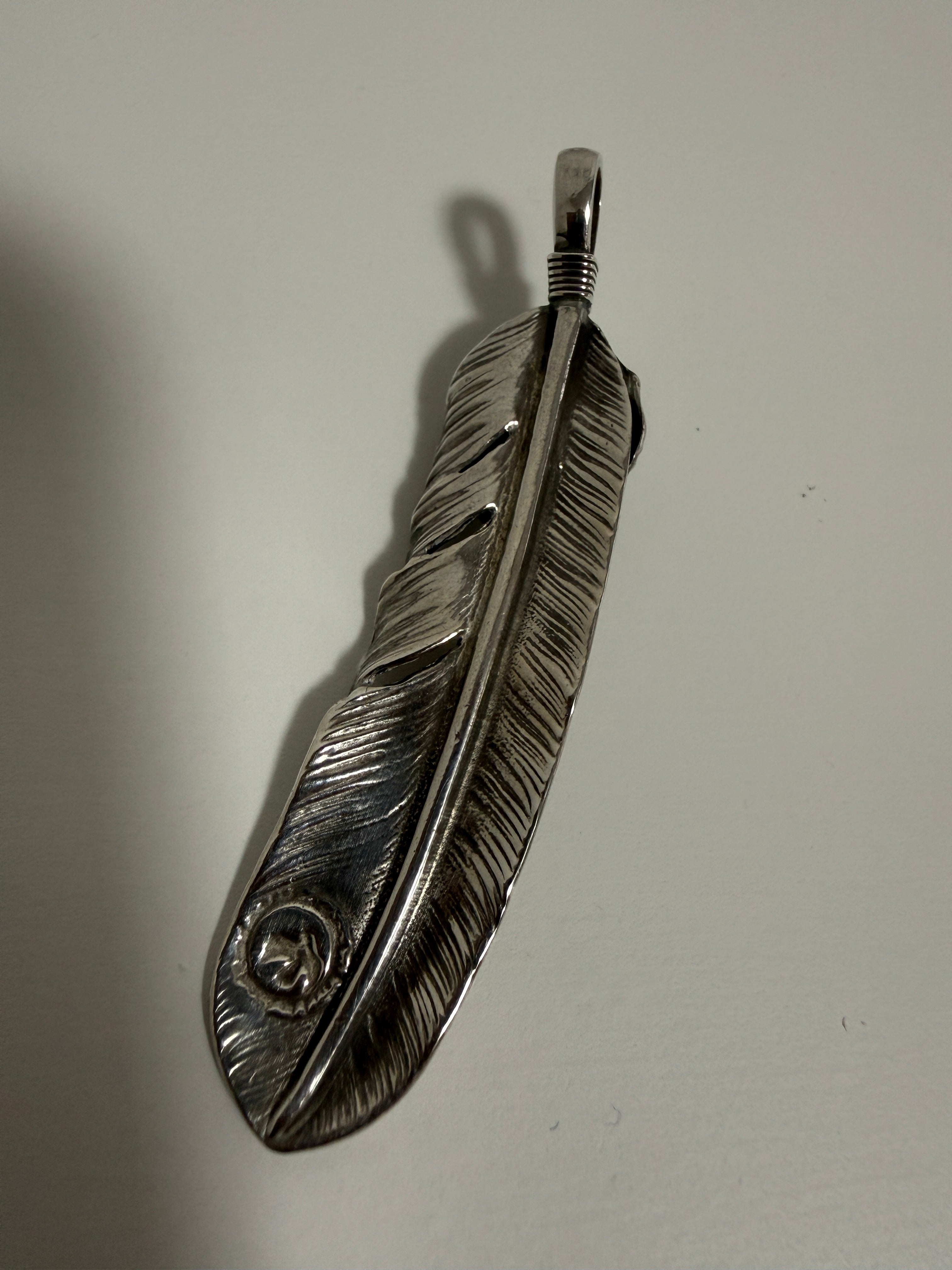 ゴローズ 上銀銀縄ターコイズ特大フェザー左