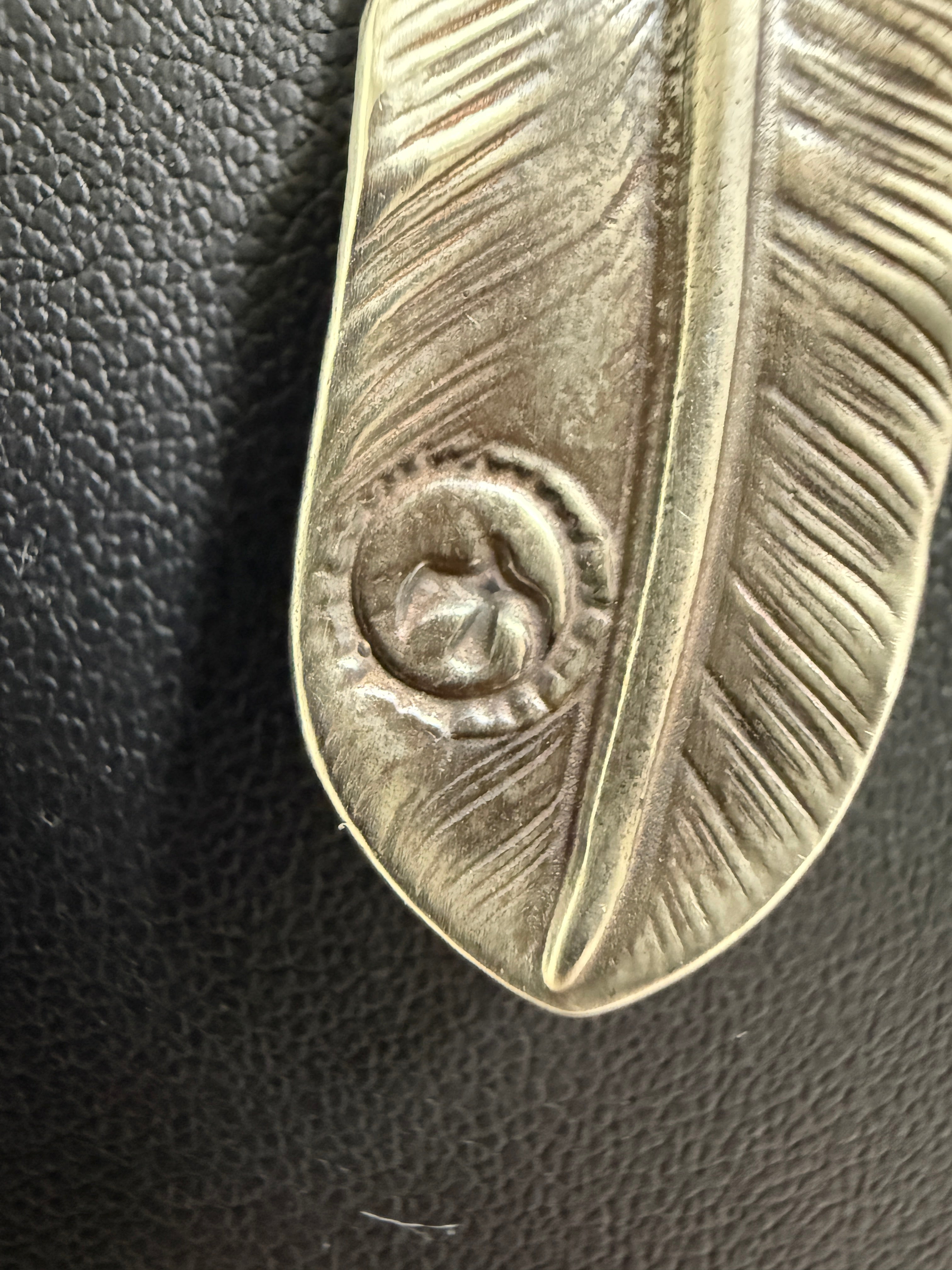 ゴローズ 上金特大フェザー左+金メタルホイール付イーグルフック細角チェーン(47cm)セットアップ