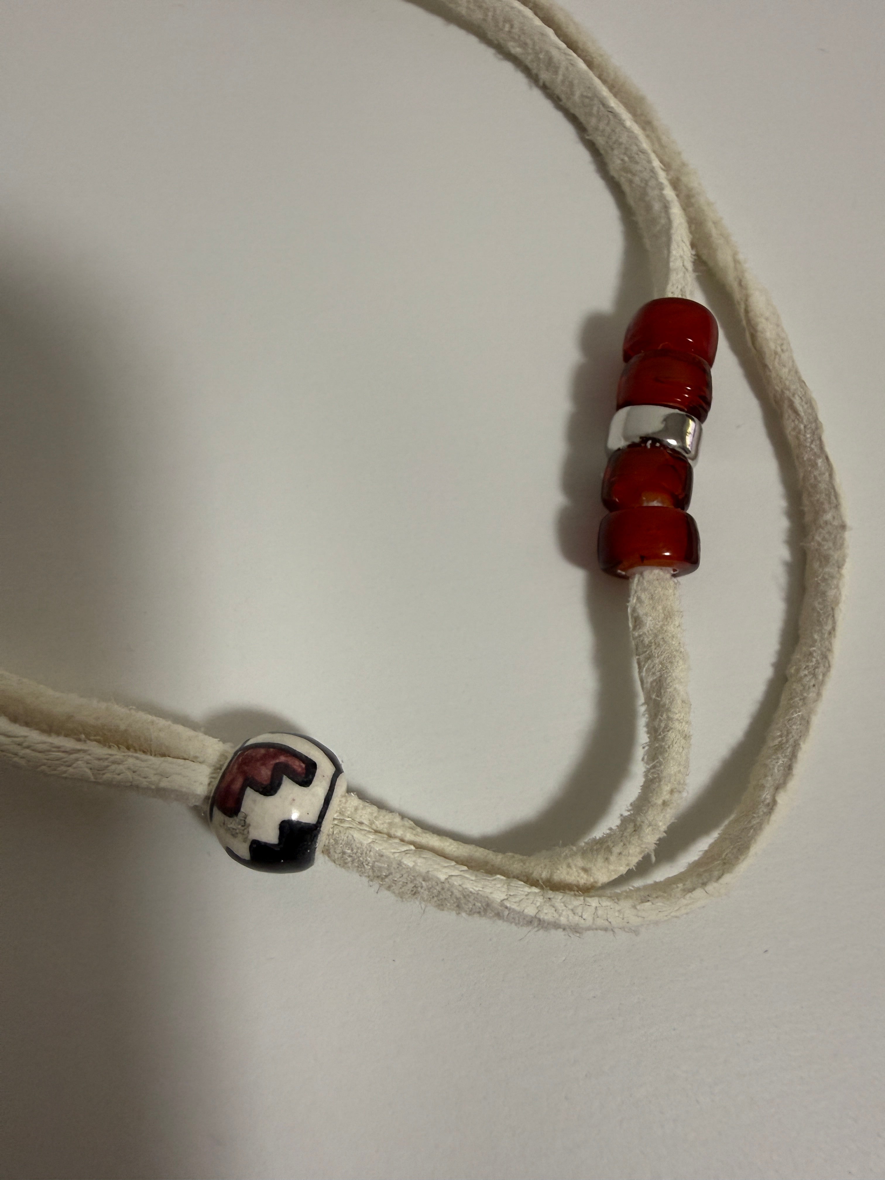 【リピーターTさま専用】キムタクセット用白鹿革紐+ビーズ