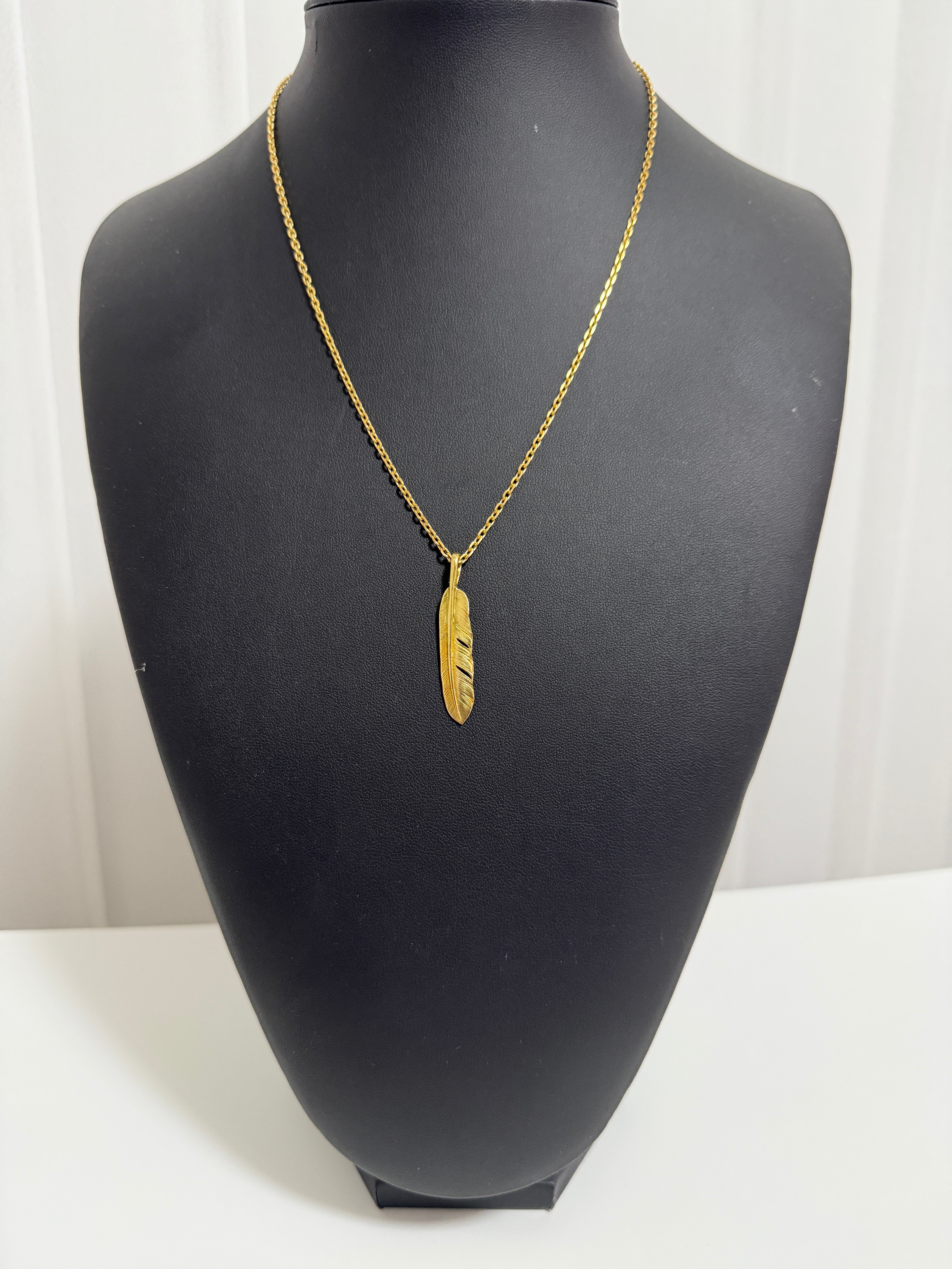 ゴローズ 全金フェザーL左+K18小豆細角チェーン(52cm ※ノーブランド)セットアップ