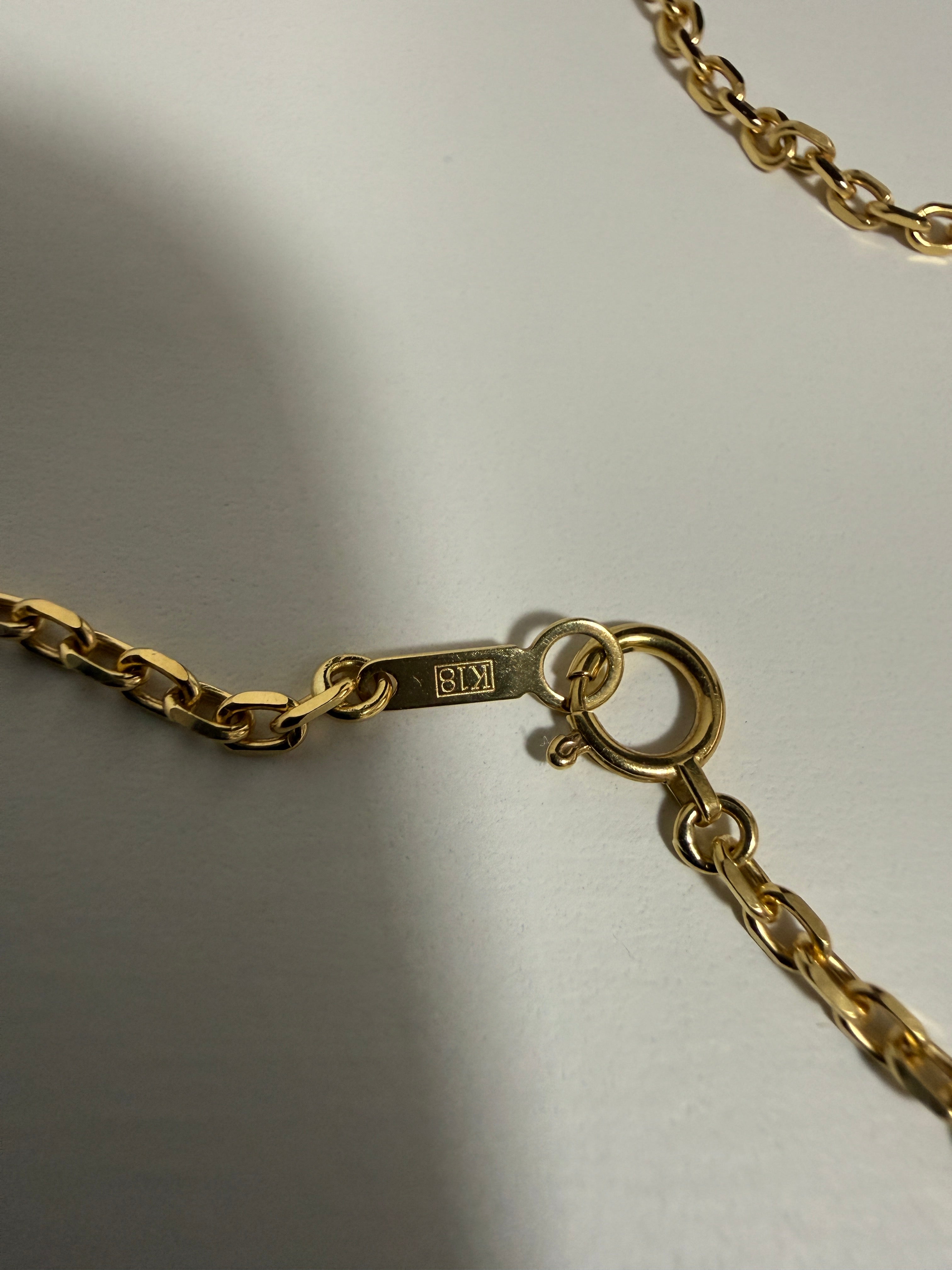 ゴローズ 全金フェザーL左+K18小豆細角チェーン(52cm ※ノーブランド)セットアップ