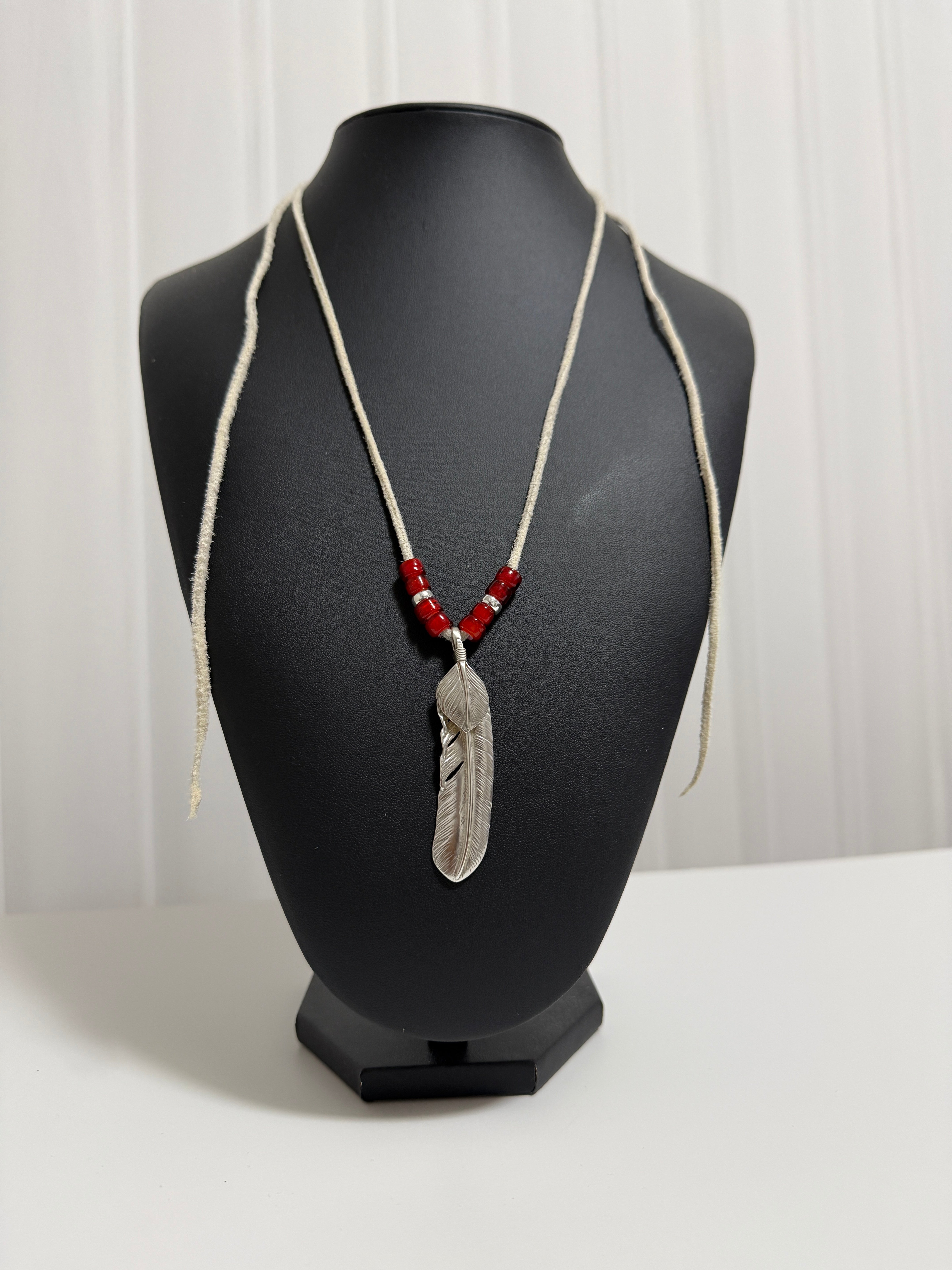 ゴローズ　my first goro's提案セット　上銀特大フェザー＋ビーズ鹿革紐