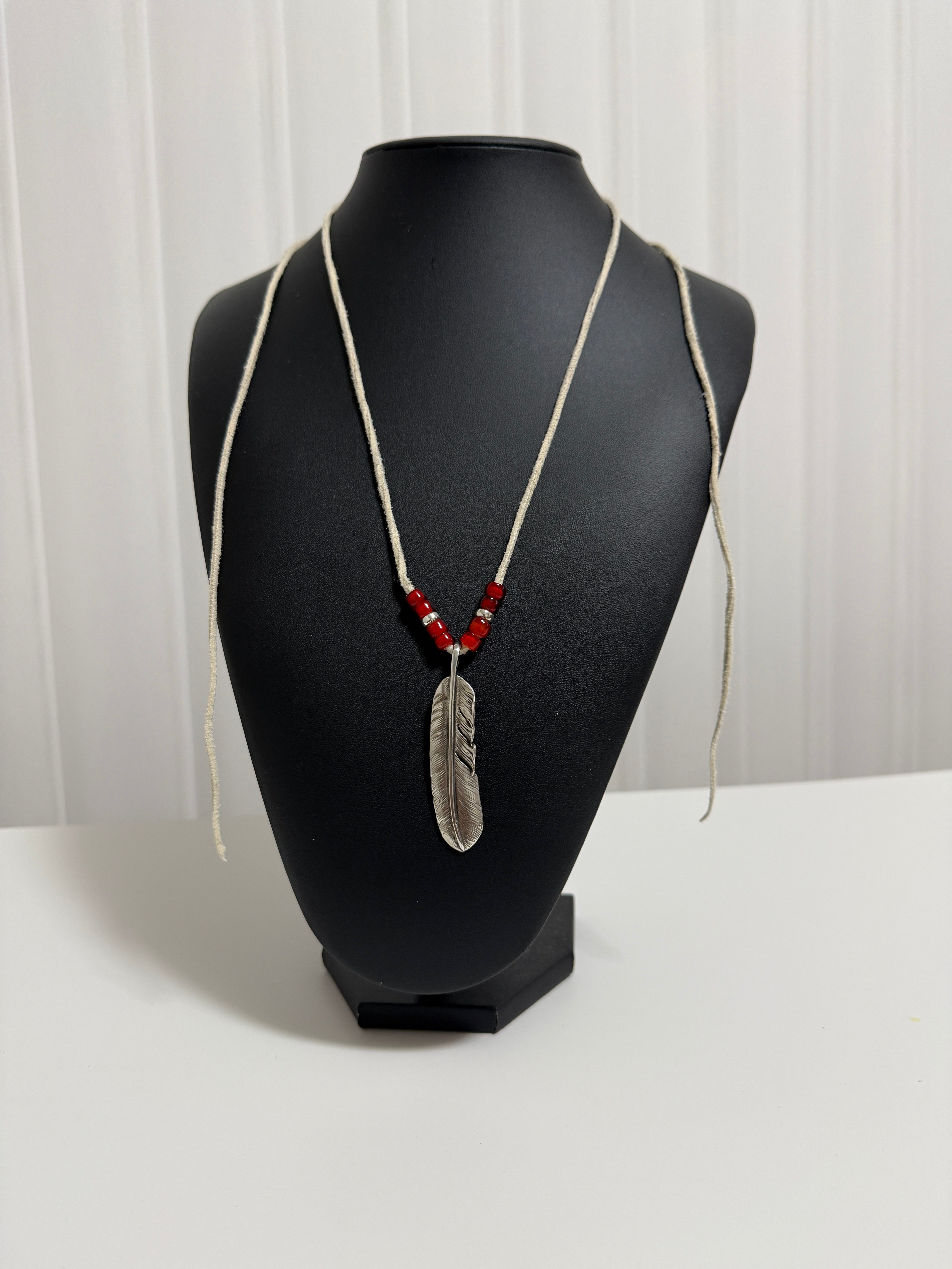 ゴローズ　my first goro's提案セット　プレーン特大フェザー＋ビーズ鹿革紐