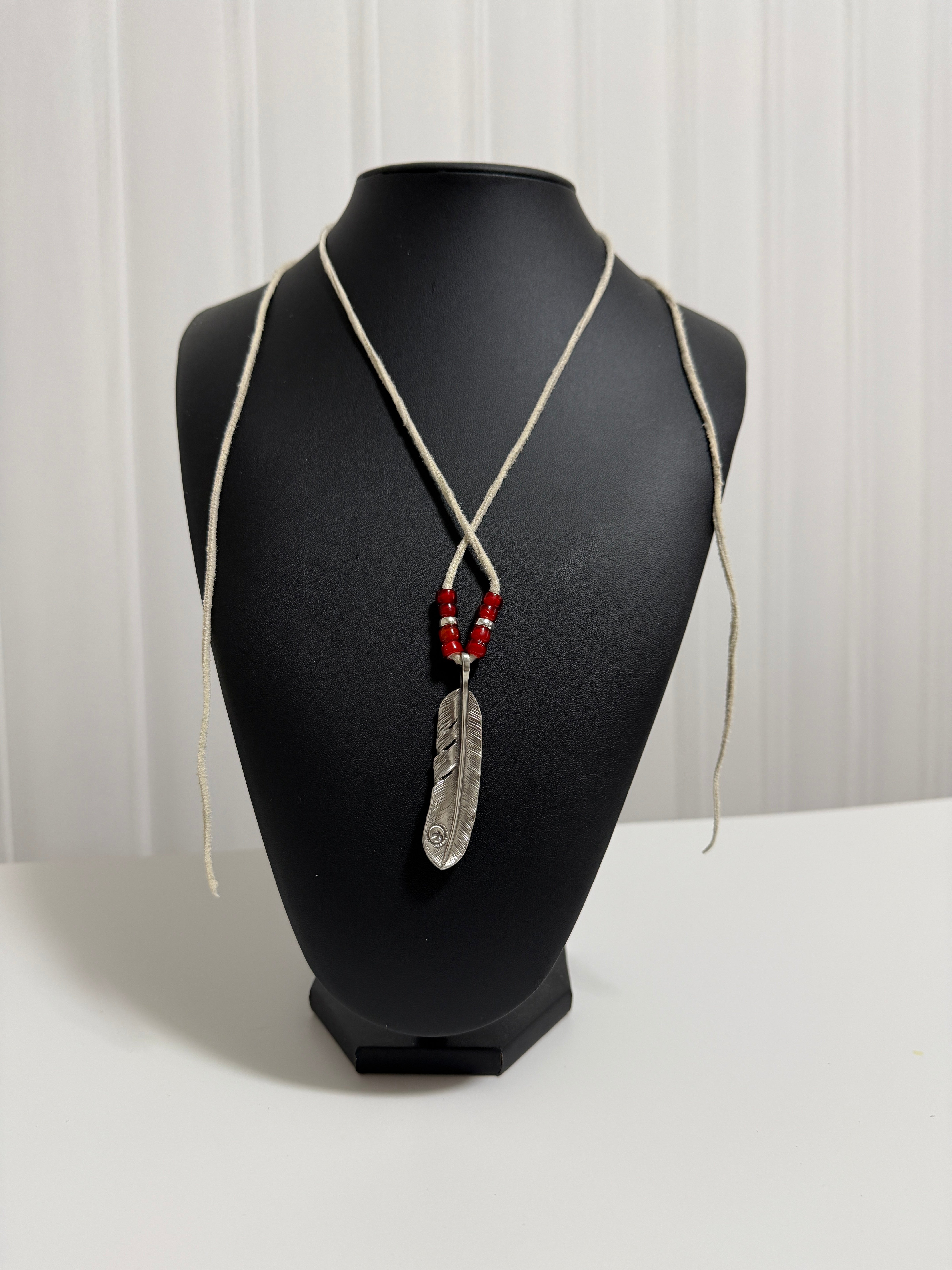 ゴローズ　my first goro's提案セット　プレーン特大フェザー＋ビーズ鹿革紐