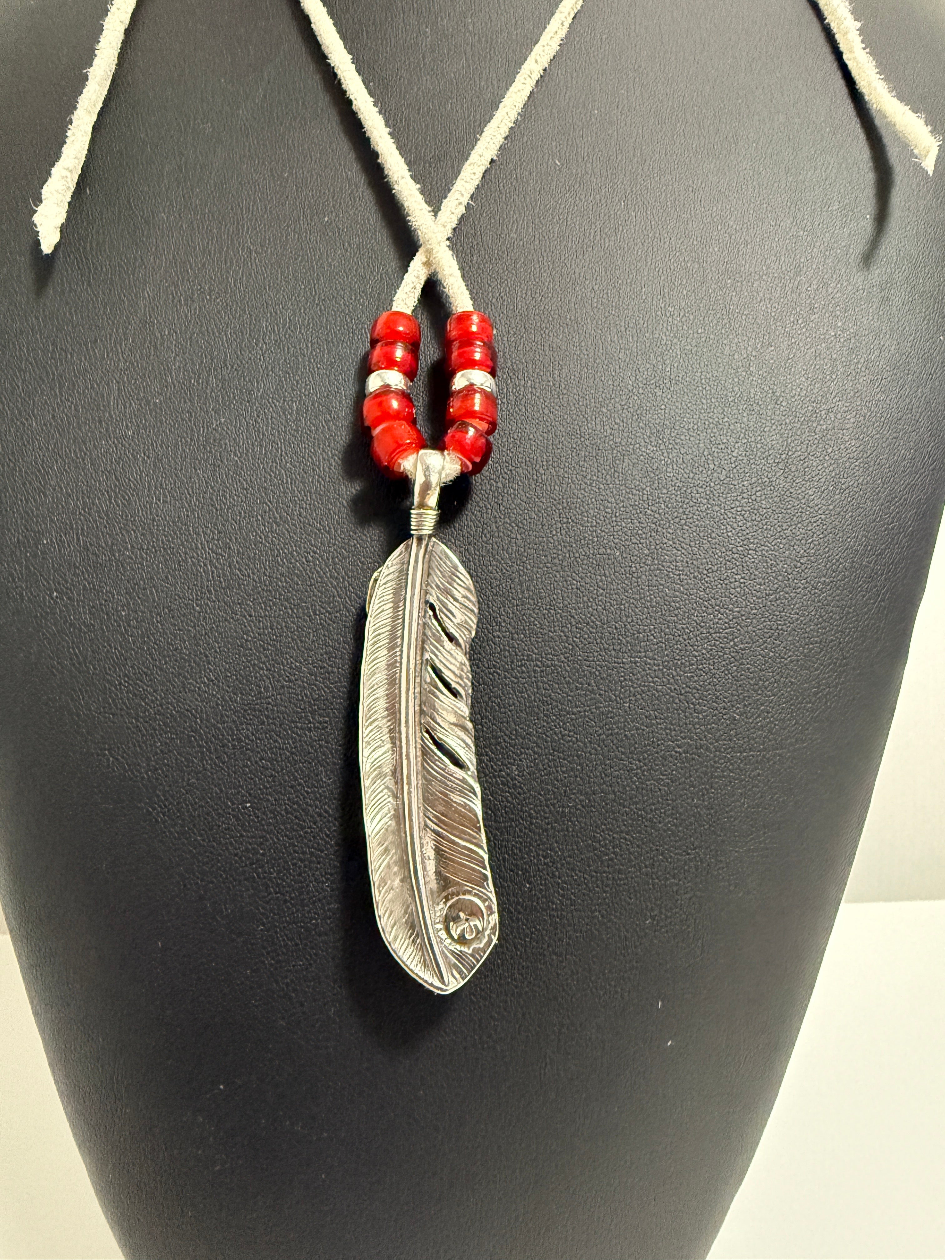 ゴローズ 上金特大フェザー右＋白鹿革紐セットアップ