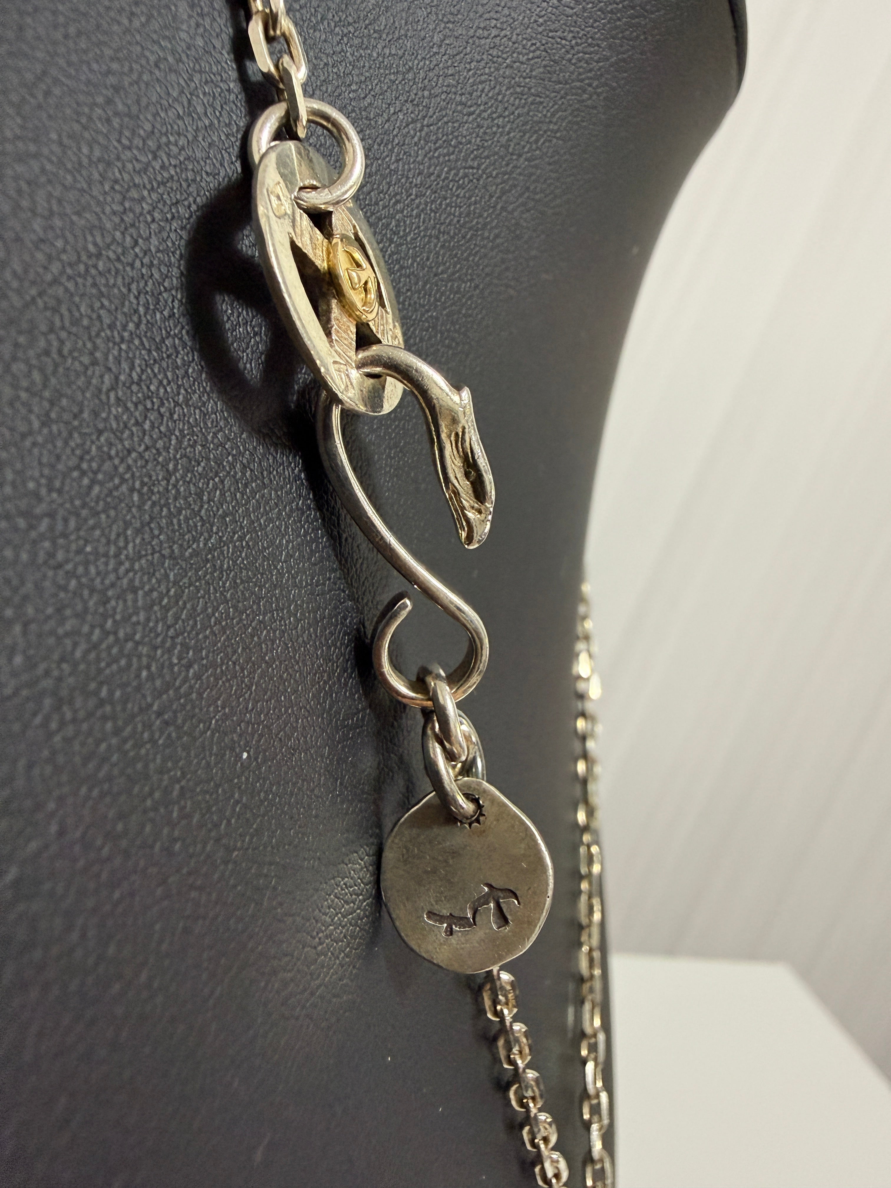 ゴローズ　上金特大フェザー右＋SV太陽inメタル小＋金メタルホイール付イーグルフック細角チェーン（47cm）セットアップ