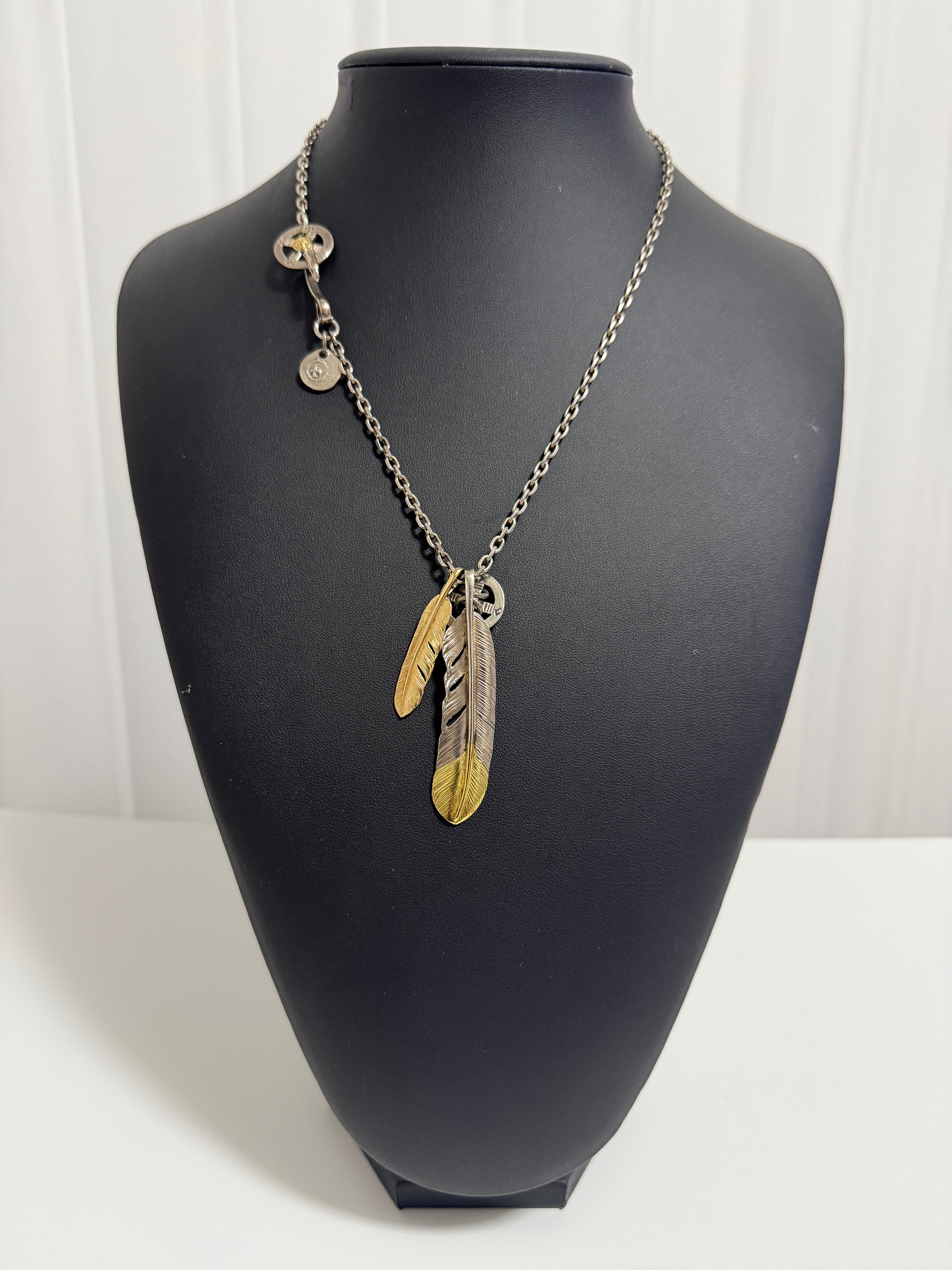 ゴローズ　先金右＋全金フェザー大左＋SVメディスンホイール＋SV太陽inメタル小＋金メタル付イーグルフック細角チェーンセットアップ