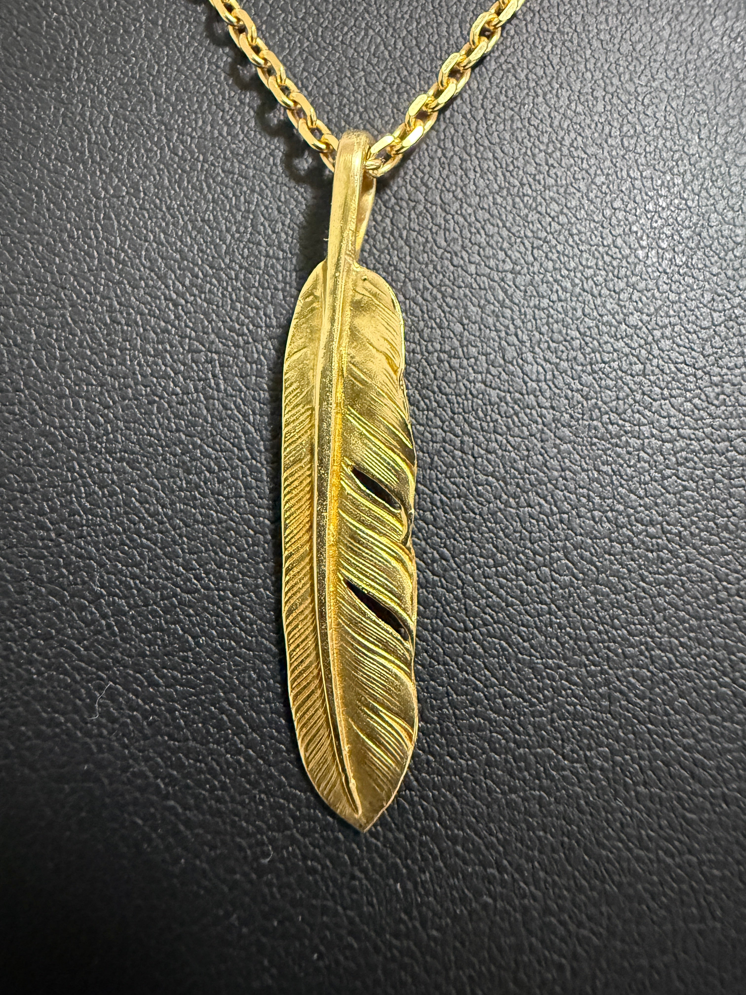 ゴローズ　全金フェザーL左＋K18小豆細角チェーン（52cm ※ノーブランド）セットアップ